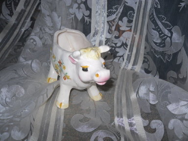 Vintage Ceramic Cow Planter