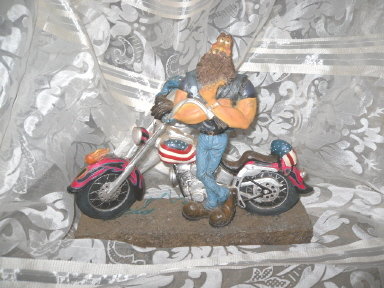 Americana Chopper Motorcycle & Biker Dude