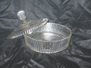 Vintage Glass Candy Dish w/Cover