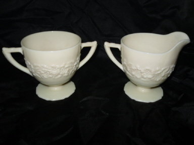 Vintage Indiana Custard Glass Cream & Sugar Set