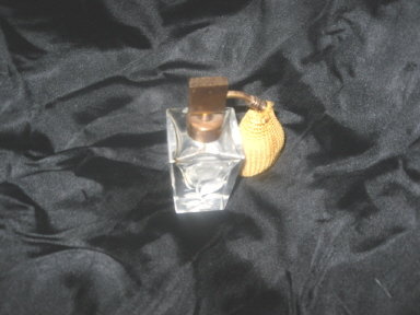 Vintage Etched Crystal Perfume Bottle & Atomizer