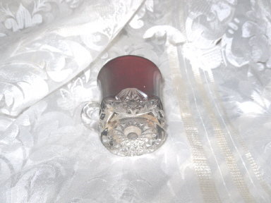 Vintage Stained Ruby Glass Miniature Cup