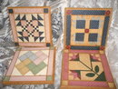 Hand Painted Quilt Squares on Wood **Set of 4**