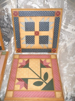 Hand Painted Quilt Squares on Wood **Set of 4**