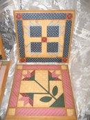 Hand Painted Quilt Squares on Wood **Set of 4**