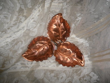 Vintage Gregorian Copper Leaf Dish