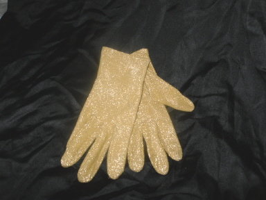 Vintage Gold Cloth Dress Gloves