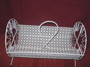 Vintage Round Metal Lattice Basket **UNUSUAL**