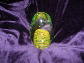 Yellow Helix Egg Shaped Paperweight