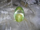Yellow Helix Egg Shaped Paperweight