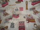 Vintage Antique Shop Fabric w/Antique Furniture, Clocks & More