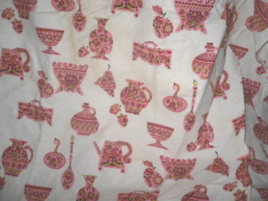 Retro Vintage Fabric w/Pink Vases, Jugs & Spoons
