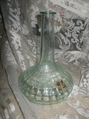Vintage Bottle w/Embossed Weave Pattern