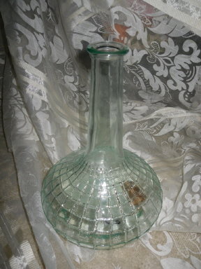 Vintage Bottle w/Embossed Weave Pattern