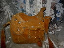 Vintage Leather Saddle Purse or Handbag