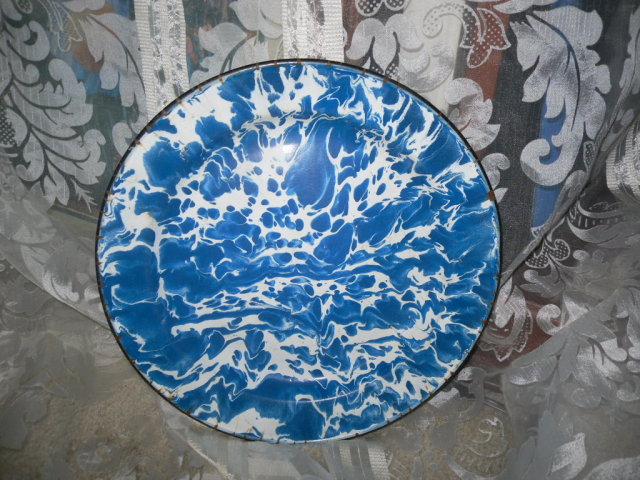 Vintage Blue & White Graniteware Plates