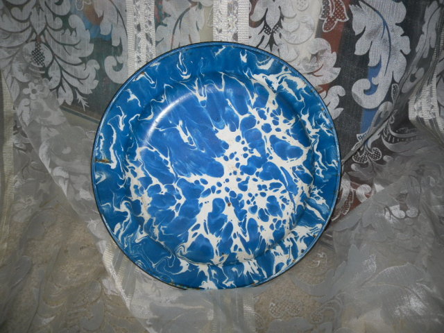 Vintage Blue & White Graniteware Plates