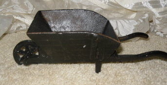 Vintage Small Cast Iron Wheel Barrow