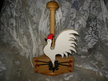 Wooden Rooster Paper Towel Holder
