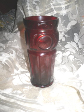Vintage Depression Ruby Red Glass Plymouth Tumbler Set **4