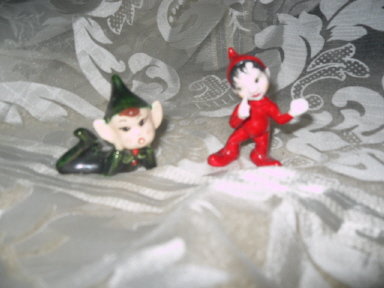 Vintage Pixie Figurine Pair
