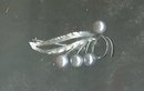 Vintage Sterling Silver & Gray Baroque Pearl Pin