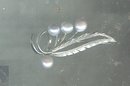 Vintage Sterling Silver & Gray Baroque Pearl Pin