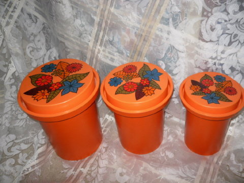 Retro Orange Stackable Canister Set