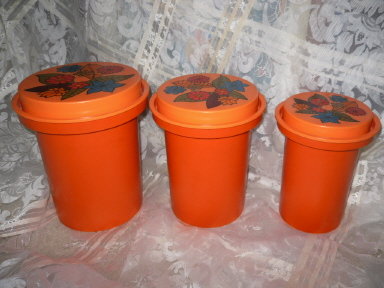 Retro Orange Stackable Canister Set