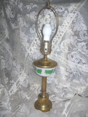 Vintage Brass & Glass Table Lamp