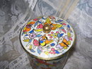 Vintage English Tin Canister w/Butterflies