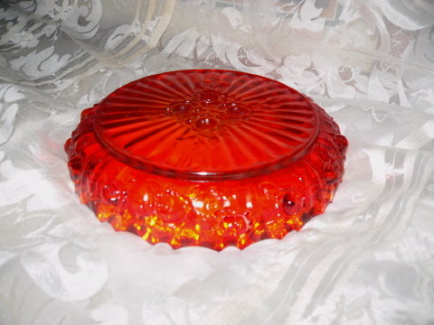 Vintage Red Glass Ashtray
