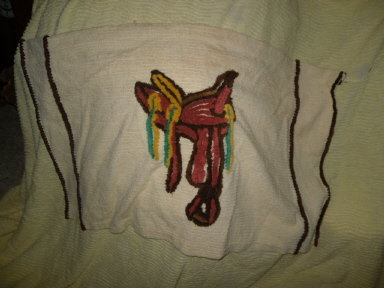 Vintage Chenille Bedspread w/Saddle