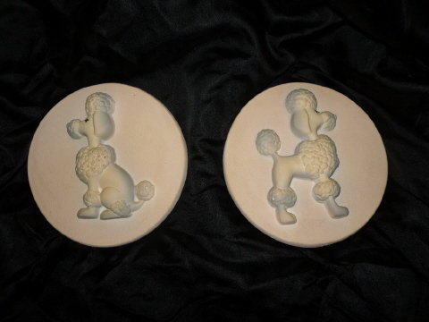 Vintage Poodle Wall Plague Pair