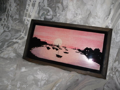 Vintage Reverse Painting on Glass