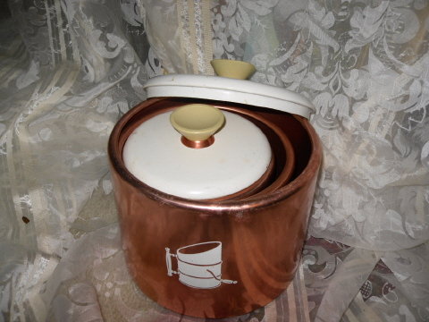Vintage Mirro Copper Canister Set