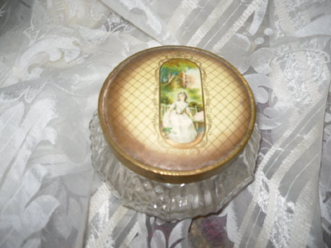 Vintage Glass Vanity Covered Box