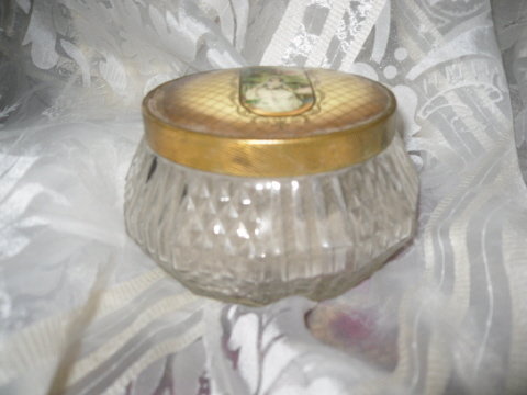 Vintage Glass Vanity Covered Box