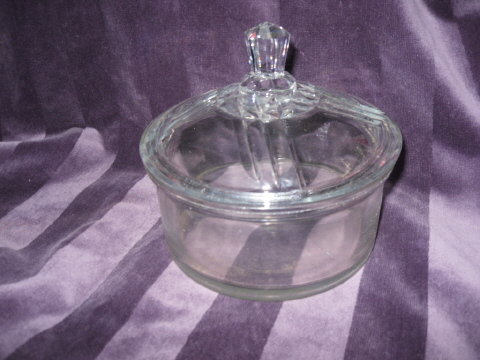 Vintage Clear Glass Covered Candy Dish