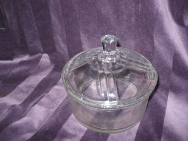 Vintage Clear Glass Covered Candy Dish