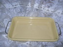 Vintage Pale Yellow Enamelware Baking Dish