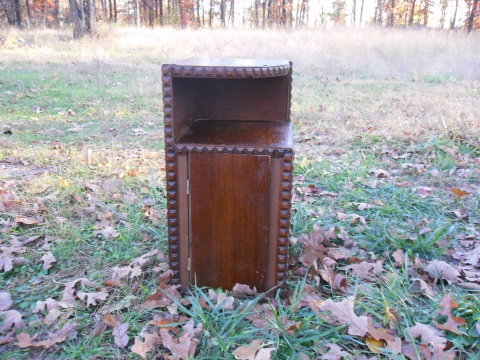 Vintage Arts & Crafts Era Wooden Corner Cabinet