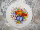 Vintage Hand Painted Porcelain Fruit Plate Wall Plague