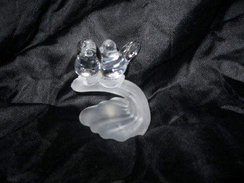 Clear & Frosted Glass Bird Figurine