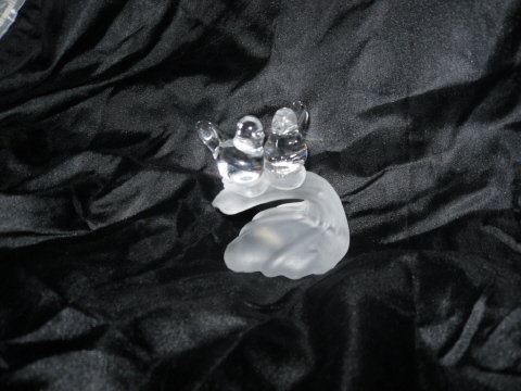 Clear & Frosted Glass Bird Figurine