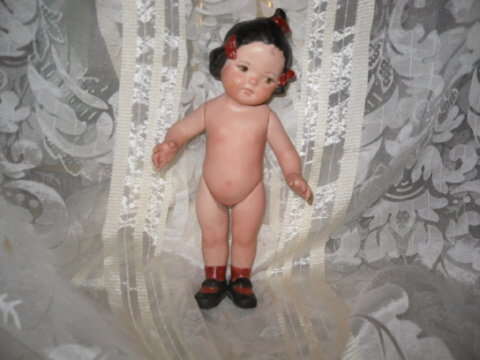 Vintage Hand Painted Porcelain Doll