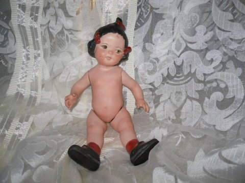 Vintage Hand Painted Porcelain Doll