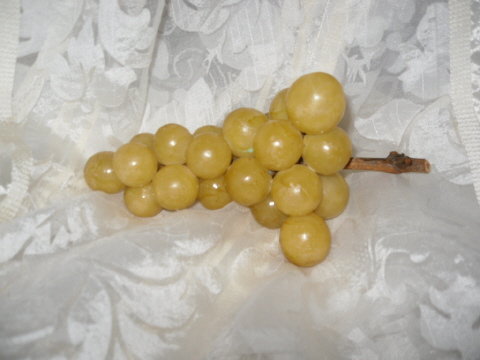 Vintage Carved Alabaster Cluster of Grapes