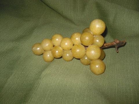 Vintage Carved Alabaster Cluster of Grapes