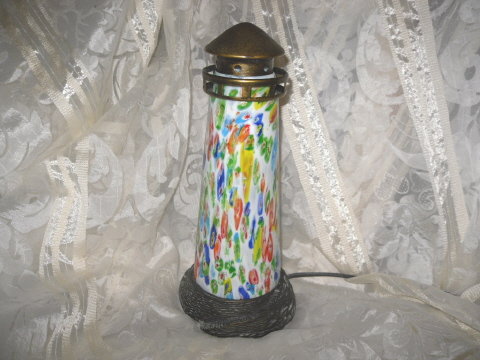 Art Glass Lighthouse Lamp